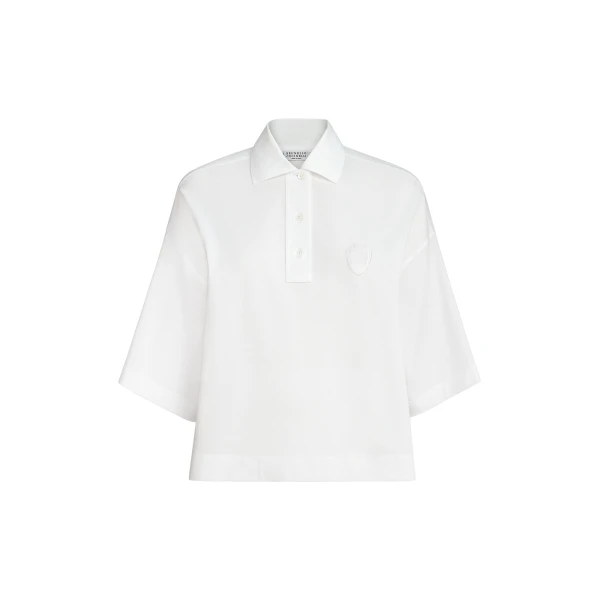 Brunello Cucinelli Piqué polo shirt in White