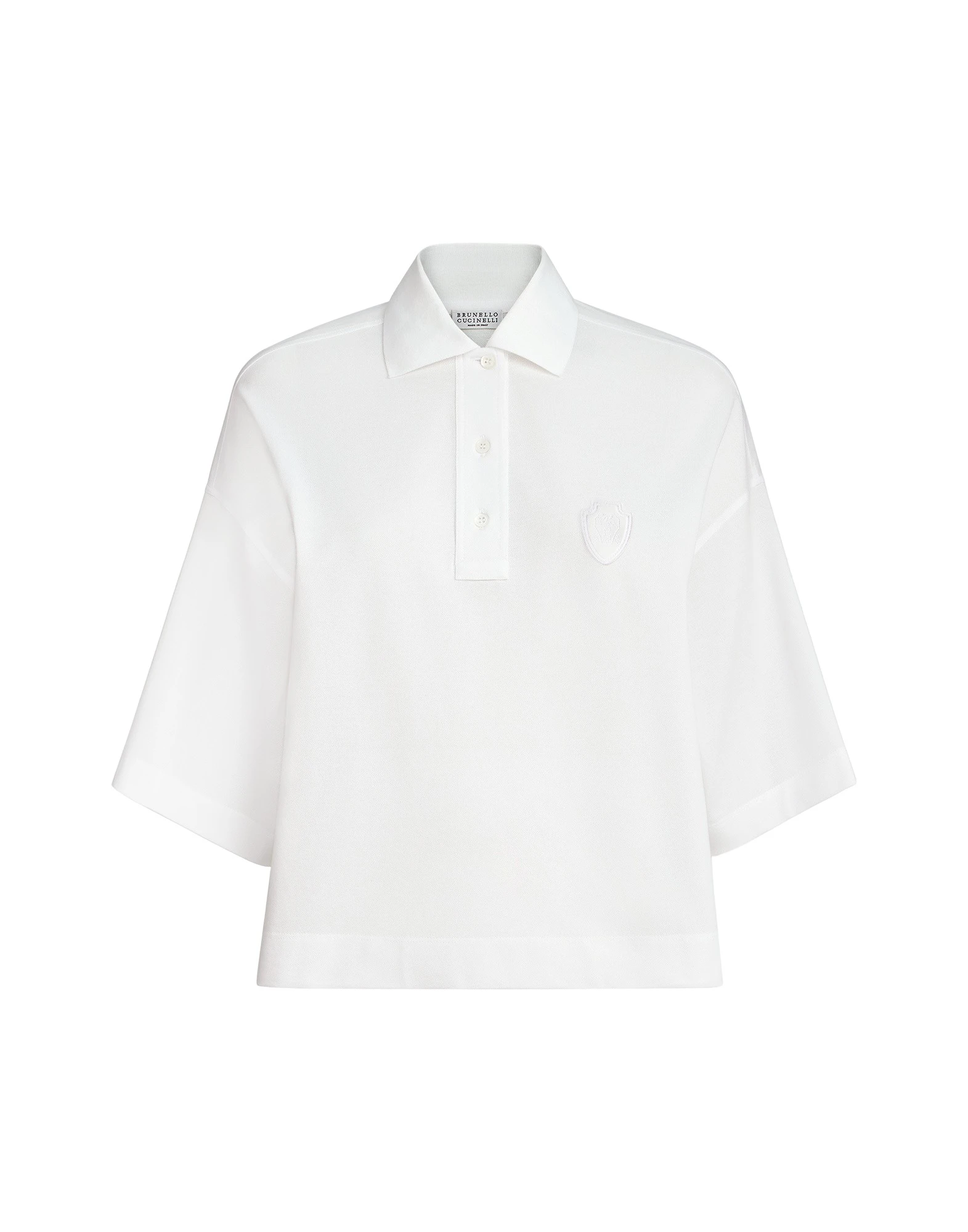 Brunello-Cucinelli-Pique-polo-shirt-in-White81911_nobg Brunello Cucinelli Piqué polo shirt in White