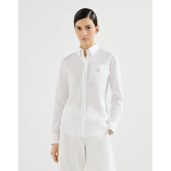 Brunello Cucinelli Piqué shirt in White, view 2