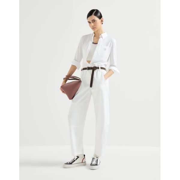 Brunello Cucinelli Piqué shirt in White, view 6