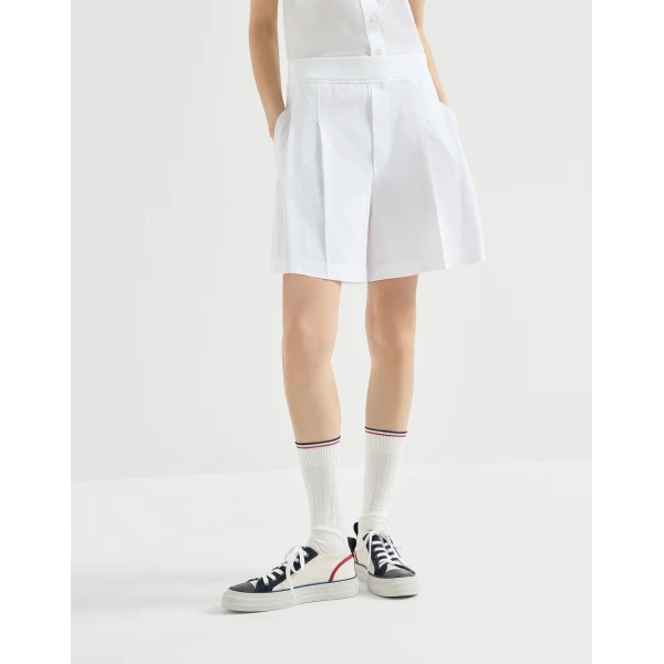 Brunello Cucinelli Piqué shorts in White, view 2
