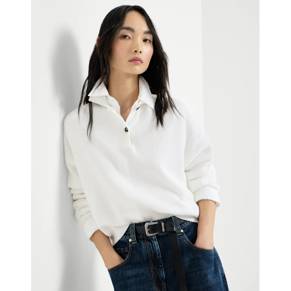 Brunello Cucinelli Polo-style sweater in Panama, view 5