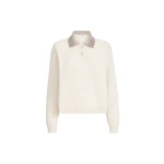 Brunello Cucinelli Polo with dazzling collar in Beige Knit