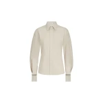 Brunello Cucinelli Poplin shirt with silk cuffs in Ivory