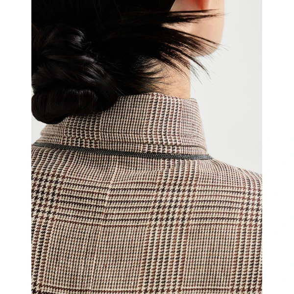 Brunello Cucinelli Prince of Wales blazer in Light Brown, view 4
