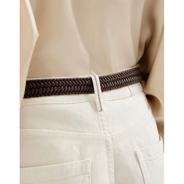 Brunello Cucinelli Relaxed trousers in Chalk, view 4