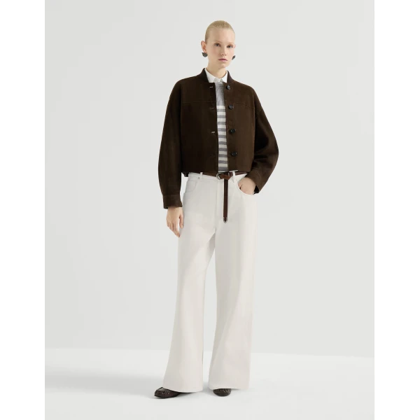 Brunello Cucinelli Relaxed trousers with monili in Panama, view 6
