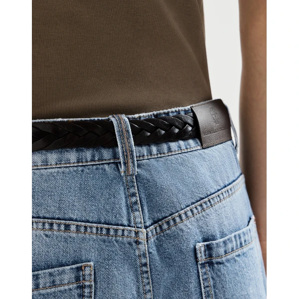 Brunello Cucinelli Retro five-pocket trousers in Light Denim, view 4