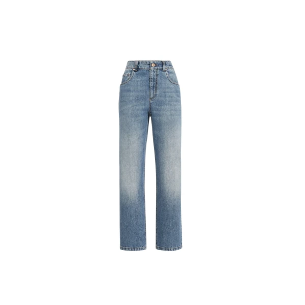 Brunello Cucinelli Retro five-pocket trousers in Light Denim
