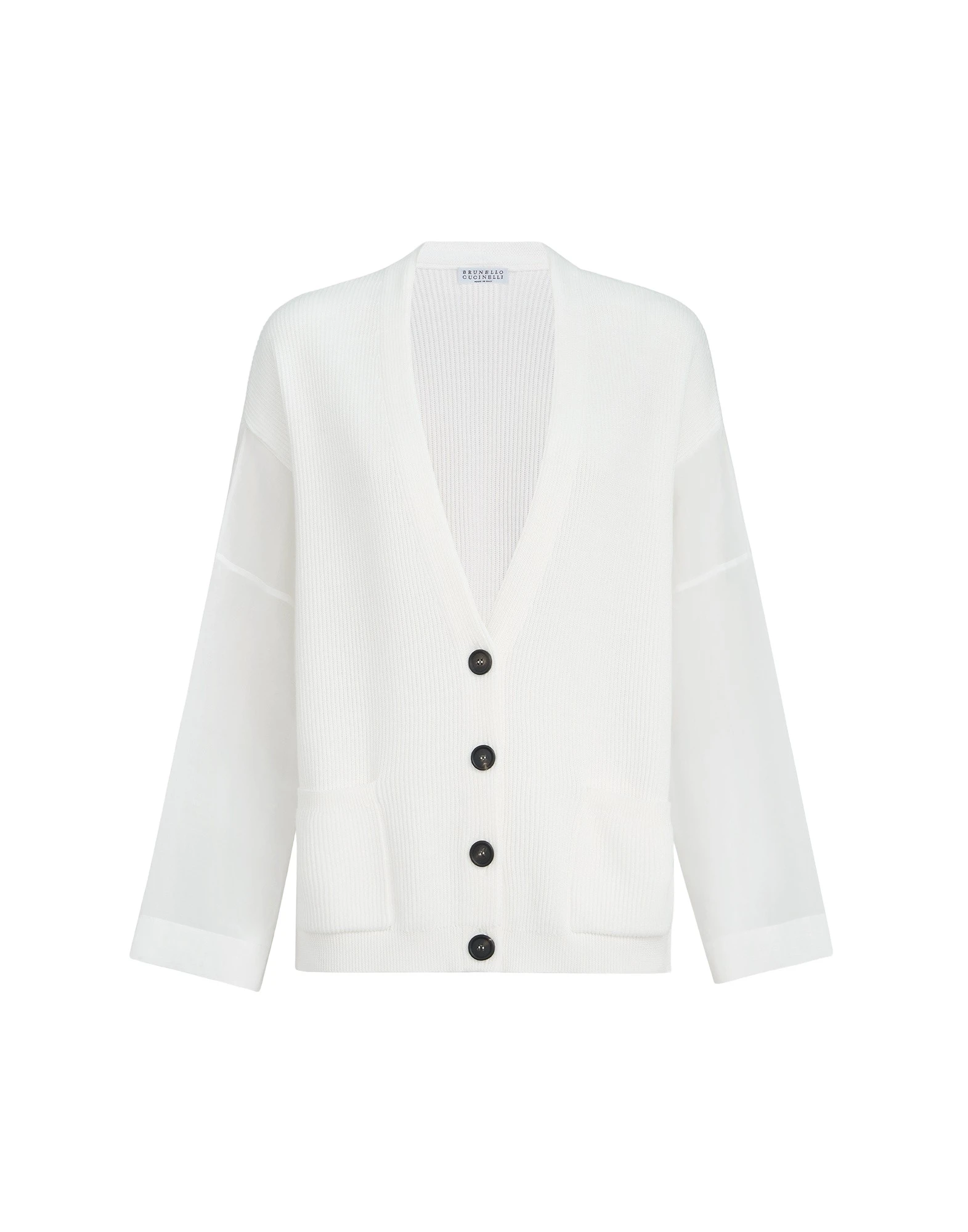 Brunello Cucinelli Rib knit cardigan in White