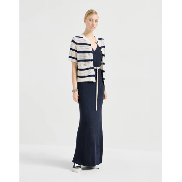 Brunello Cucinelli Rib knit dress in Blue, view 6
