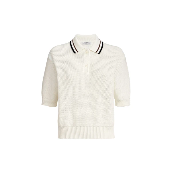 Brunello Cucinelli Rib knit polo