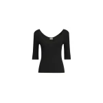 Brunello Cucinelli Ribbed jersey T-shirt in Black Top