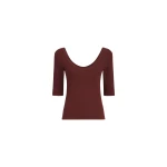 Brunello Cucinelli Ribbed jersey T-shirt in Wine Top