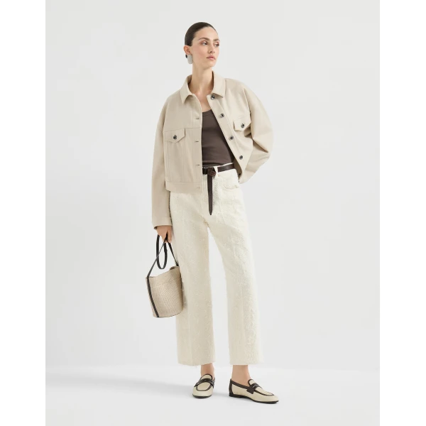 Brunello Cucinelli Ribbed jersey top in Brown, view 6