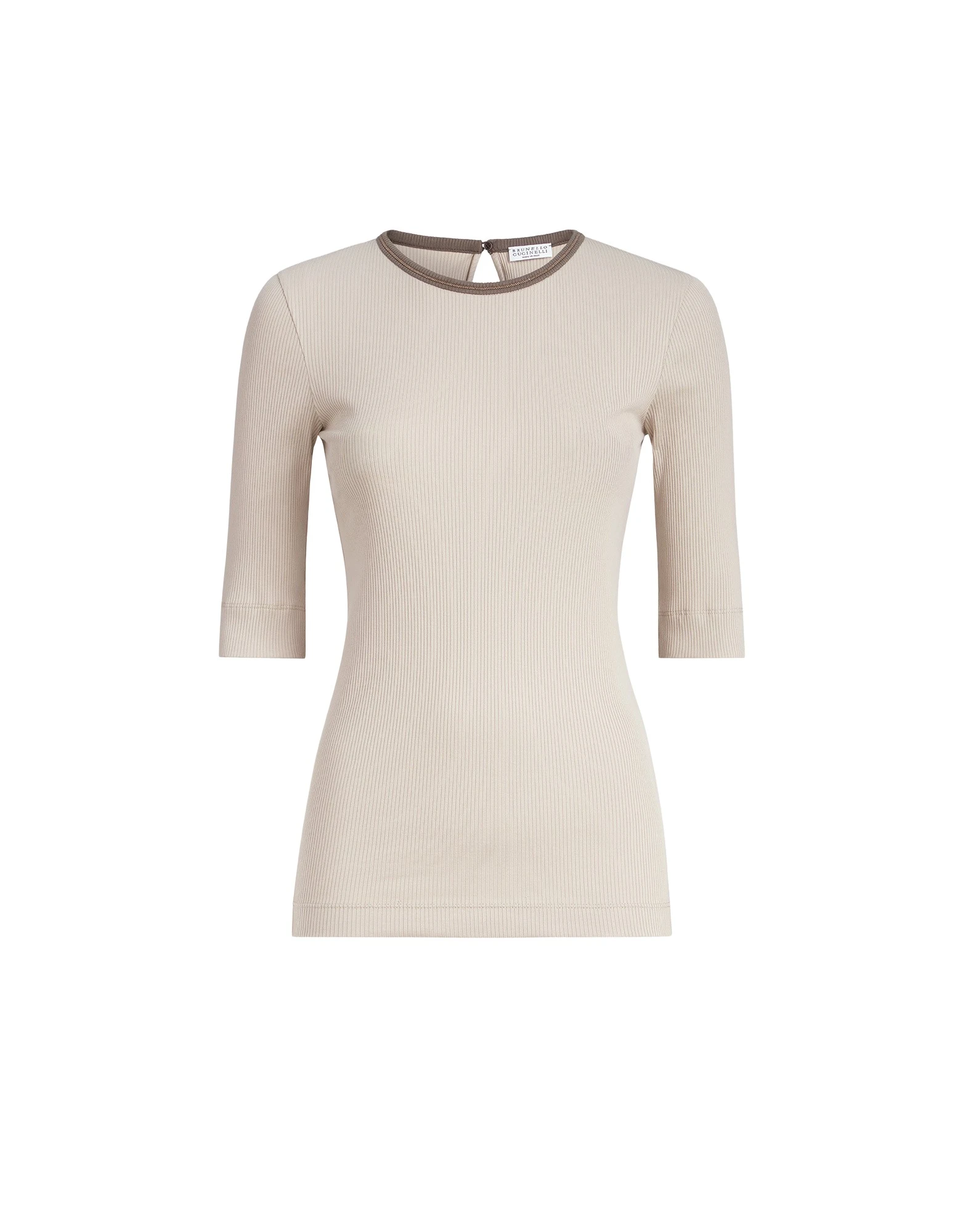 Brunello-Cucinelli-Ribbed-jersey-top-in-Buff12657_nobg Brunello Cucinelli Ribbed jersey top in Buff