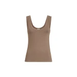 Brunello Cucinelli Ribbed jersey top in Chocolate