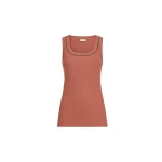 Brunello Cucinelli Ribbed jersey top in Orange
