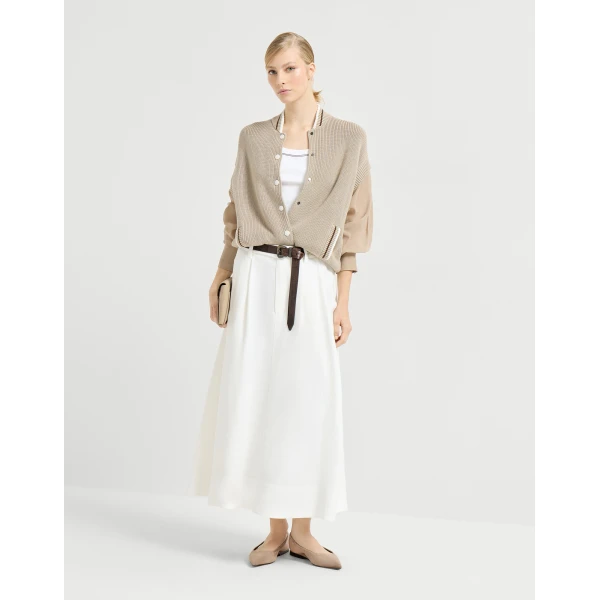 Brunello Cucinelli Ribbed jersey top in White, view 6