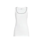 Brunello Cucinelli Ribbed jersey top in White