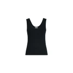 Brunello Cucinelli Ribbed jersey top with monili in Black