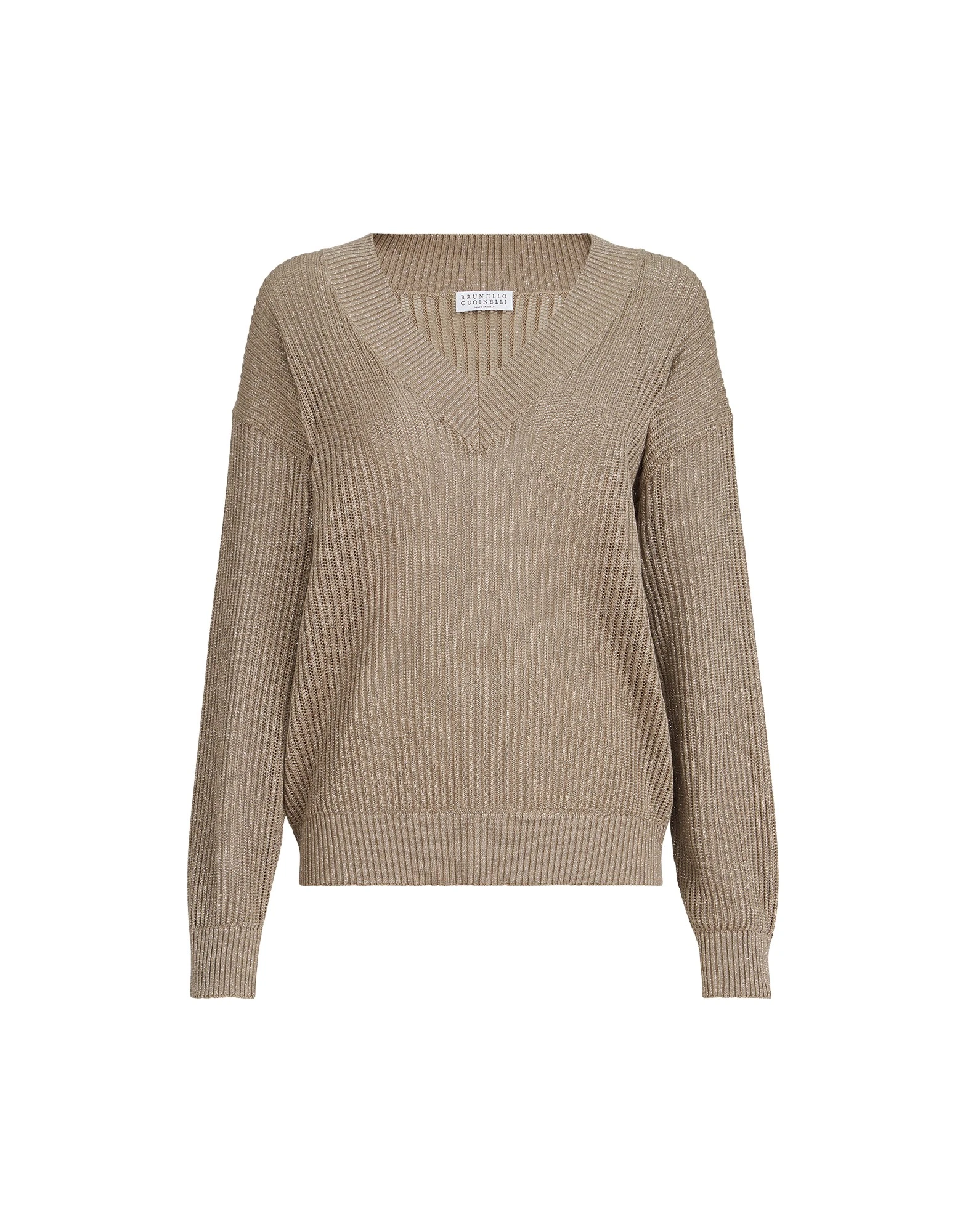 Brunello Cucinelli Ribbed net sweater in Walnut
