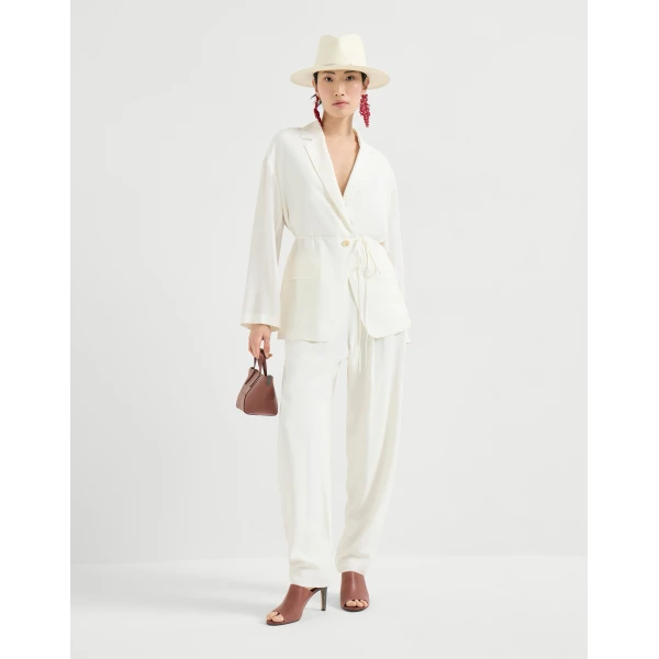 Brunello Cucinelli Sablé crêpe blazer in White, view 6