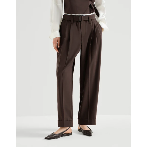 Brunello Cucinelli Sartorial Baggy trousers in Cocoa, view 2