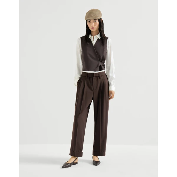 Brunello Cucinelli Sartorial Baggy trousers in Cocoa, view 6