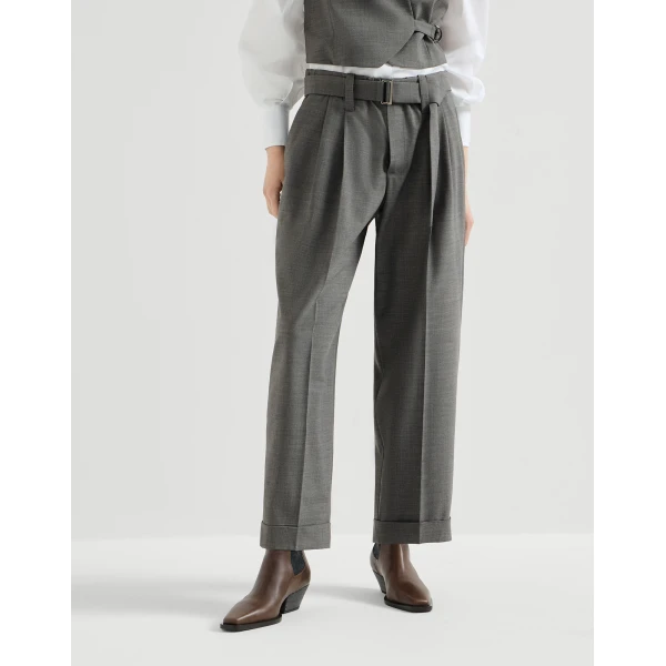 Brunello Cucinelli Sartorial Baggy trousers in Dark Grey, view 2