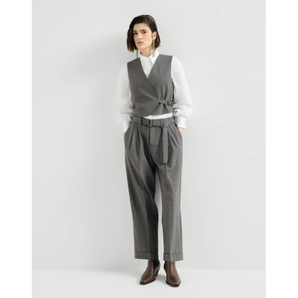 Brunello Cucinelli Sartorial Baggy trousers in Dark Grey, view 5