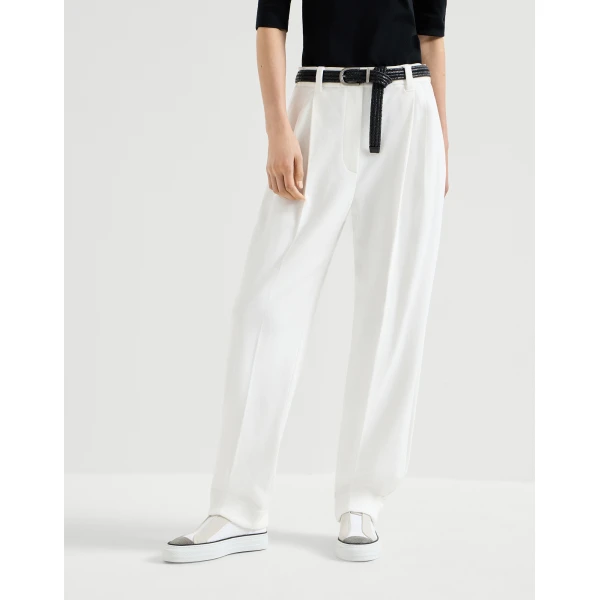 Brunello Cucinelli Sartorial Baggy trousers in White, view 2