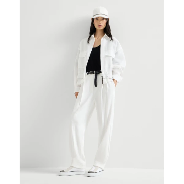 Brunello Cucinelli Sartorial Baggy trousers in White, view 5