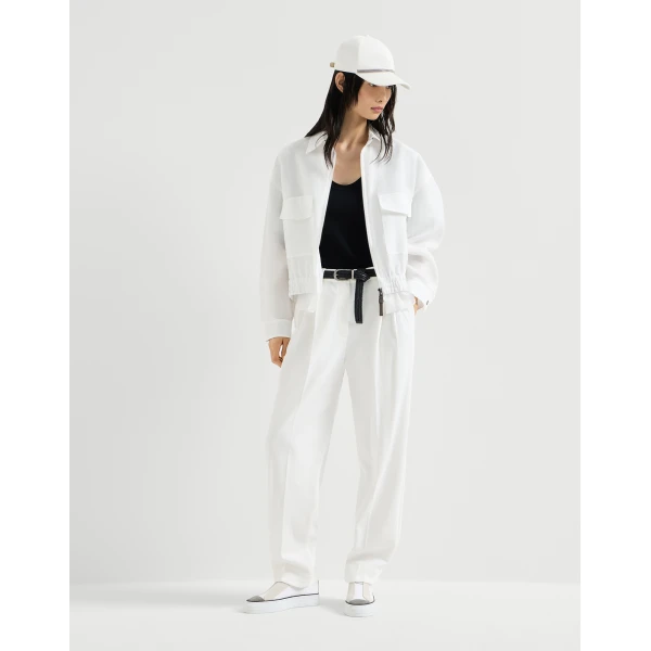 Brunello Cucinelli Sartorial Baggy trousers in White, view 6