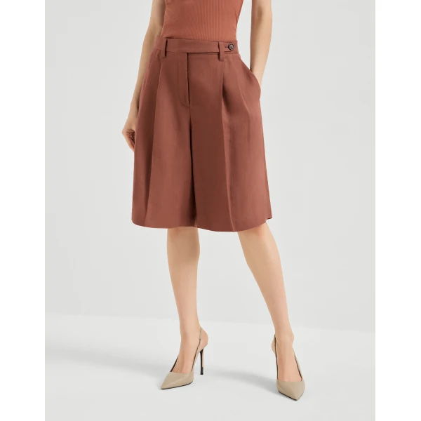 Brunello Cucinelli Sartorial Bermuda shorts in Firebrick, view 2