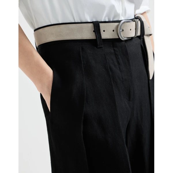 Brunello Cucinelli Sartorial Wide trousers in Black, view 4