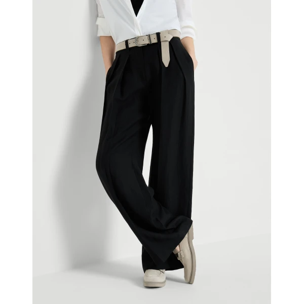 Brunello Cucinelli Sartorial Wide trousers in Black, view 5