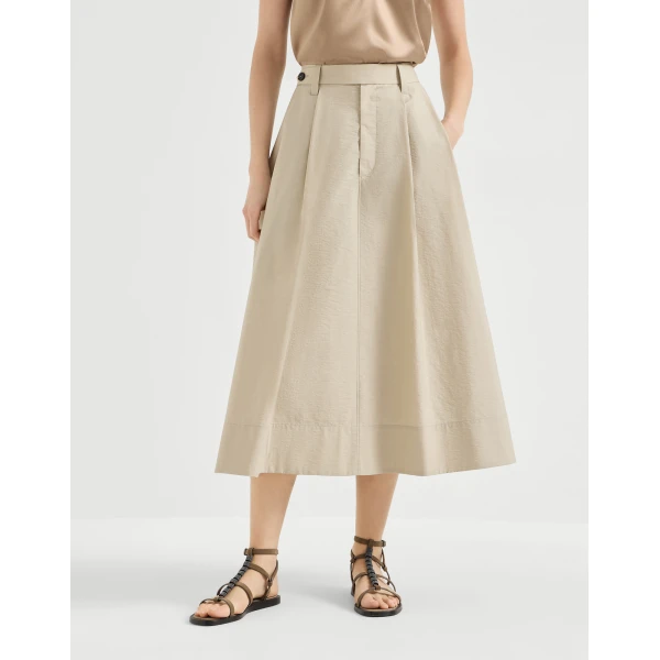 Brunello Cucinelli Sartorial skirt with monili in Beige, view 2