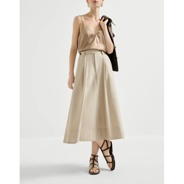 Brunello Cucinelli Sartorial skirt with monili in Beige, view 5