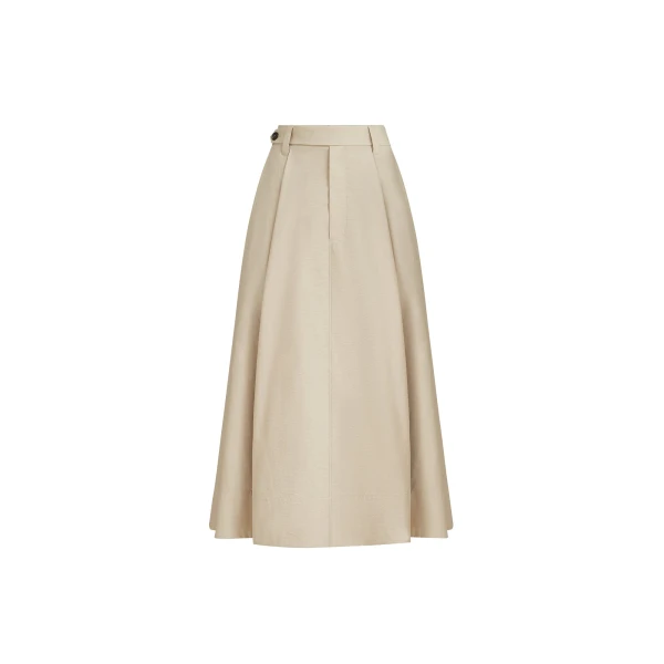 Brunello Cucinelli Sartorial skirt with monili in Beige