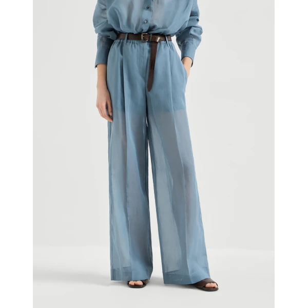 Brunello Cucinelli Sartorial track trousers in Azure, view 2