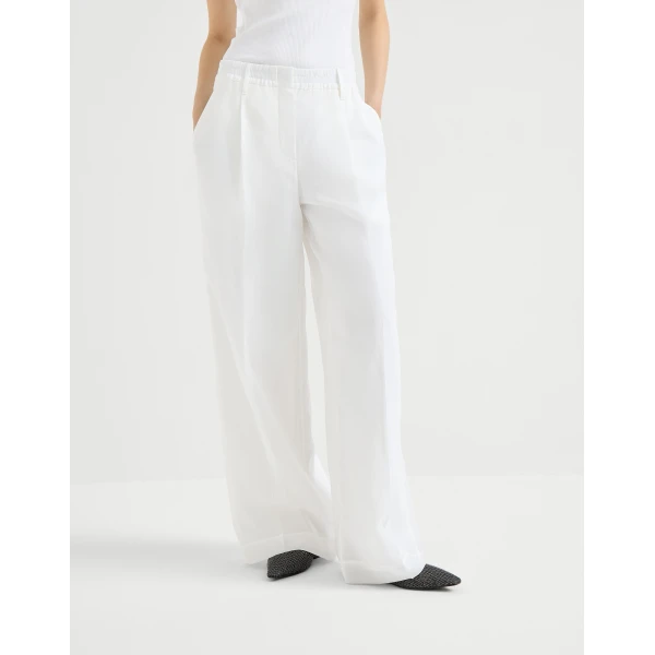 Brunello Cucinelli Sartorial track trousers in White, view 2
