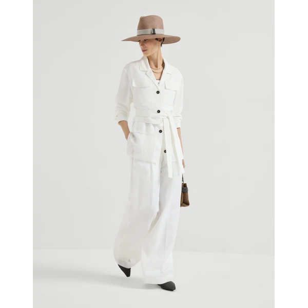 Brunello Cucinelli Sartorial track trousers in White, view 5