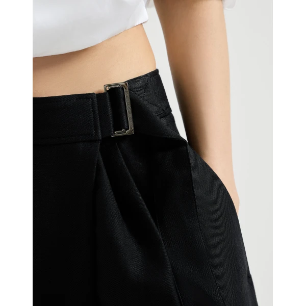 Brunello Cucinelli Sartorial wrap trousers in Black, view 4