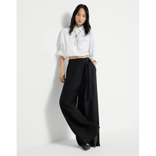 Brunello Cucinelli Sartorial wrap trousers in Black, view 5