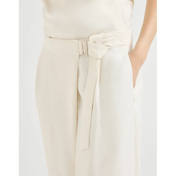 Brunello Cucinelli Sartorial wrap trousers in Ivory, view 4