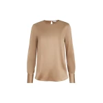 Brunello Cucinelli Satin T-shirt in Chocolate Top