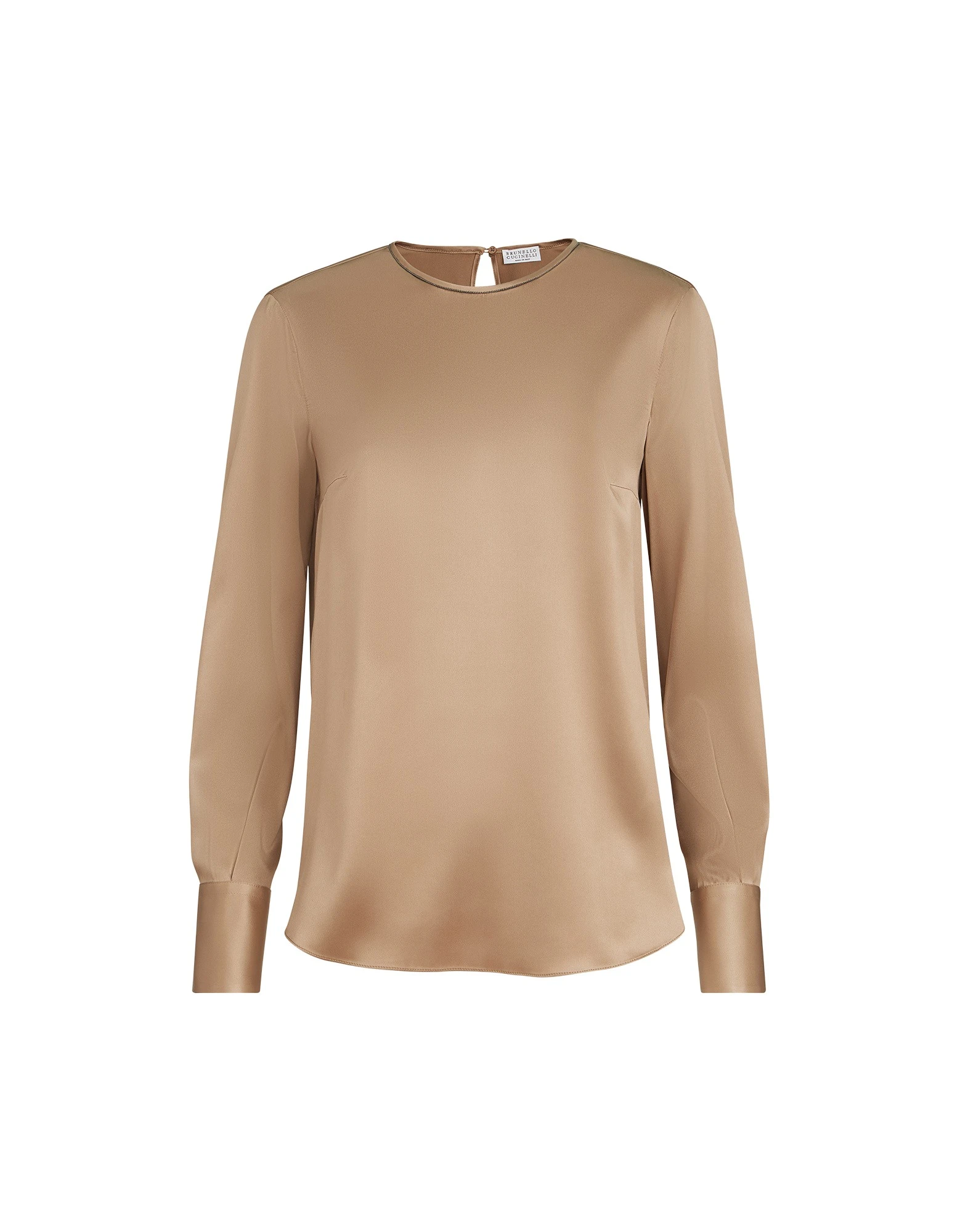 Brunello Cucinelli Satin T-shirt in Chocolate Top