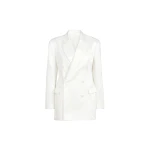 Brunello Cucinelli Satin blazer with monili in White