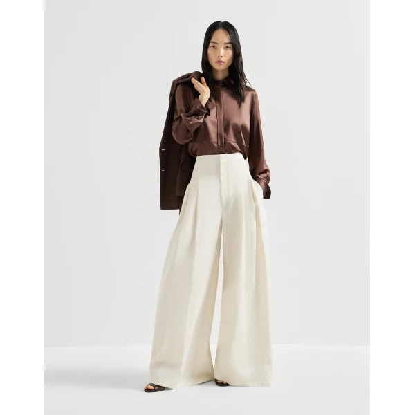 Brunello Cucinelli Satin shirt in Cocoa, view 6